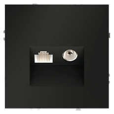 Изображение Розетка TV+RJ45 кат. 6 Voltum S70, черный матовый (механизм + накладка)
